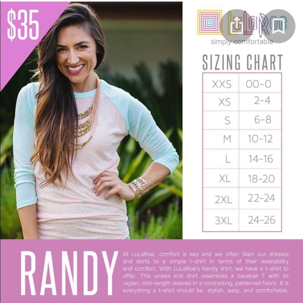 🧡💙Lularoe Randy Shirt - Picture 6 of 11